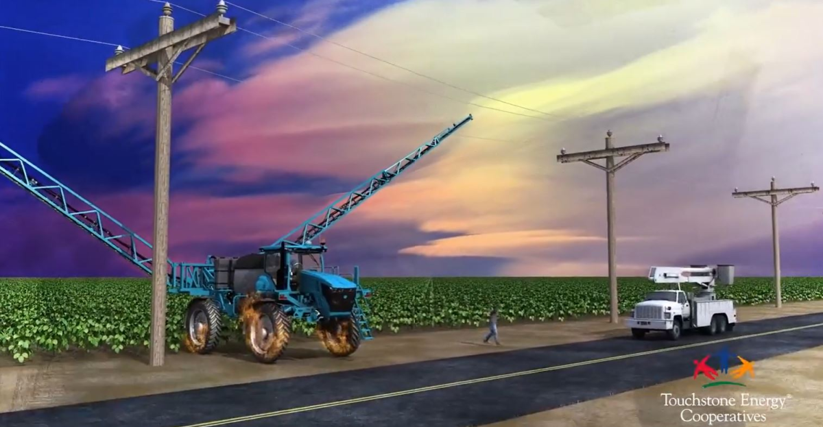 Accident Tractor and Power lines